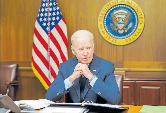  ?? AP ?? Temores. El presidente de Estados Unidos, Joe Biden, estaba preocupado por la posible actividad nuclaer de Rusia en la guerra con Ucrania.