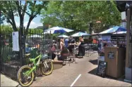  ?? LAUREN HALLIGAN - MEDIANEWS GROUP ?? Saratoga Springs restaurant Bailey’s reopened its patio dining operations on Thursday, June 4, the first day restaurant­s were permitted to offer outdoor dining as part of the state’s reopening process.