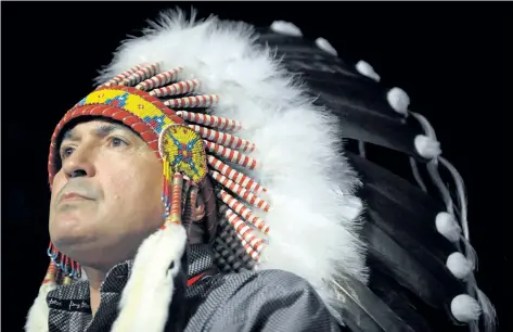  ?? THE CANADIAN PRESS FILES ?? Assembly of First Nations National Chief Perry Bellegarde speaks during the opening of the Assembly of First Nations annual general meeting in Regina, Sask., on July 25. Last week, Bellegarde called for a meeting between Indigenous, federal and...