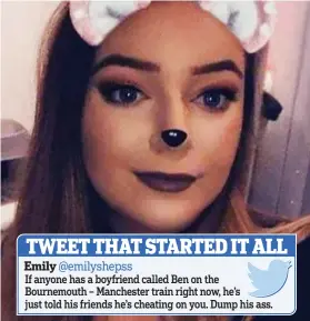  ??  ?? Appeal: Emily Shepherd’s post about the passenger went viral