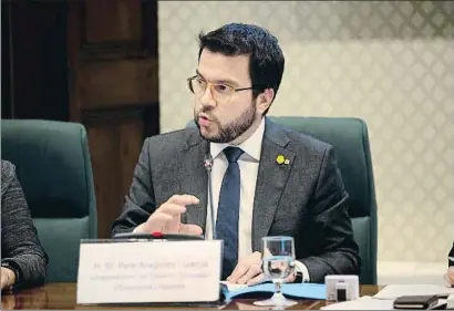  ?? DAVID ZORRAKINO / EP ?? El vicepresid­ent i conseller d’Economia, Pere Aragonès, ahir al Parlament