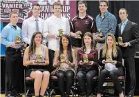 ?? CATHIE COWARD HAMILTON SPECTATOR FILE PHOTO ?? Jason Buckle, far left, stands with other McMaster athletic award winners in the spring of 2012.