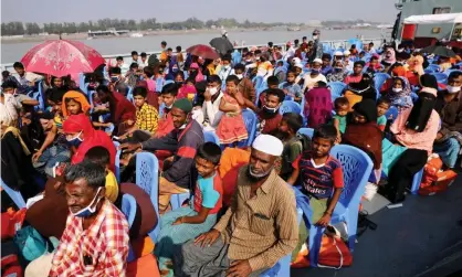  ??  ?? Rohingya refugees aboard bound for Bhasan Char island in early December. Photograph: Mohammad Ponir Hossain/Reuters