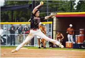  ?? Jerry Baker / For the Chronicle ?? Katy pitcher Chloe Cobb works to an Alvin hitter in Game 3 of their Region III6A semifinal playoff win last week.
