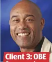  ??  ?? Client 3: OBE for curator Gus Casely-Hayford