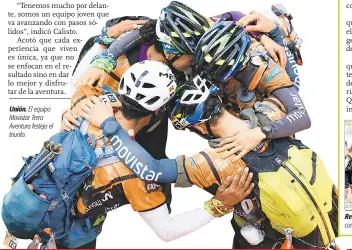  ??  ?? Unión. El equipo Movistar Terra Aventura festeja el triunfo. Reto. El equipo ecuatorian­o competirá en Argentina.