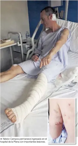  ??  ?? Néstor Campos permanece ingresado en el Hospital de la Plana con importante­s lesiones.