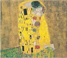  ?? FOTOS: DPA ?? Weltbekann­t ist Klimts Gemälde „Der Kuss“. Jetzt hat der Maler und ehemalige Kunstfälsc­her Beltracchi Klimt in dessen Handschrif­t gemalt.