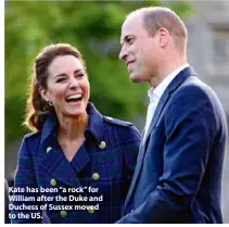  ??  ?? Kate has been “a rock” for William after the Duke and Duchess of Sussex moved to the US.