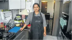  ?? Picture: Punit Paranjpe/AFP ?? Rashmi Sahijwala, 59, in her kitchen in Mumbai. One of the first housewives to join Curryful shortly after its launch, Sahijwala was initially apprehensi­ve, despite having four decades of experience in the kitchen. But, backed by her children, she took the plunge.