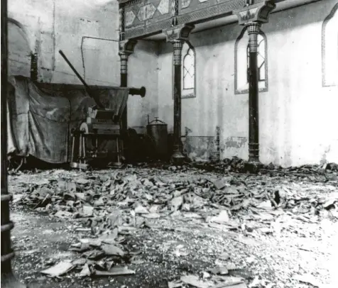  ?? Foto: Förderkrei­s Synagoge ?? Die Binswanger Synagoge nach der Zerstörung in der Reichspogr­omnacht am 10. November 1938.