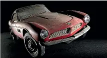  ??  ?? The 1957 BMW 507, owned by Elvis Presley, prior to its full restoratio­n.