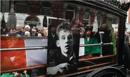  ?? ?? ‘He was one of the greatest Irishmen,’ said one mourner at the funeral procession for Shane MacGowan in Dublin, Ireland. Photograph: Charles McQuillan/Getty