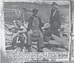  ?? CAROLYN MUYSKENS/HOLLAND SENTINEL ?? A newspaper clipping shows residents with a bucket of potatoes, the only food they could salvage.