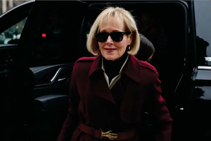  ?? Photograph: Shannon Stapleton/Reuters ?? E Jean Carroll arrives at Manhattan federal court in New York on 18 January.