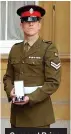  ??  ?? Corporal Brian Wood with his Military Cross