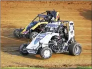  ?? CARL HESS - FOR DIGITAL FIRST MEDIA ?? Alex Bright (#70v), pictured racing earlier this season at Action Track USA, won the USAC/ARDC race last Saturday at Clyde Martin Memorial Speedway.