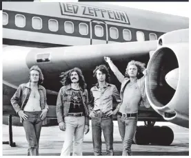  ??  ?? John Paul Jones, John Bonham, Jimmy Page y Robert Plant en una imagen de 1973. El documental que estrena fue aprobado por los miembros aún vivos.