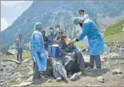  ?? REUTERS ?? A shepherd gets vaccinated against Covid-19, at Lidderwat near Pahalgam.