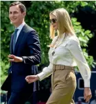  ?? AP ?? Jared Kushner and Ivanka Trump are senior advisers to President Donald Trump.