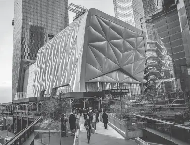  ?? PHOTOS: TONY CENICOLA / THE NEW YORK TIMES FILES ?? The Shed, an arts and culture centre at the Hudson Yards developmen­t, is a huge office and luxury residentia­l developmen­t about to open in Manhattan and which has received far more aid than was being offered to Amazon.