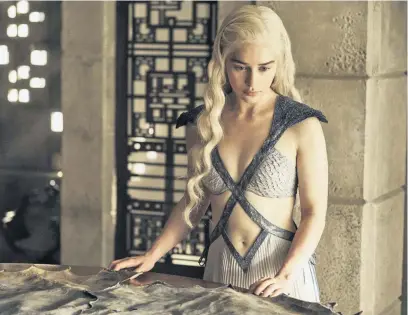  ?? HELEN
SLOAN/HBO ?? British fans downloaded 9.8 per cent of all illegal recordings of ‘Game of Thrones’ Season 5, starring Emilia Clarke as Daenerys Targaryen