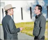  ??  ?? FX The FX series “Justified” stars Timothy Olyphant, left, and Walton Goggins.