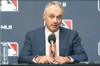  ?? AP ?? ON THE CLOCK: MLB commission­er Rob Manfred and the MLB Players Associatio­n have until about March 1 to agree to a labor agreement, before the regular season could potentiall­y be impacted.