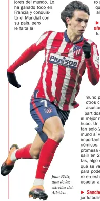  ??  ?? Joao Félix, una de las estrellas del Atlético.