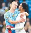  ?? ?? Erling Haaland of Manchester City with Gabriel of Arsenal. Picture: Michael Regan/Getty