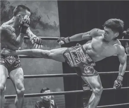  ?? ONE photo ?? THUNDER KID. Lito Adiwang is looking forward for a possible match – up with than reigning ONE Flyweight Muay Thai World Champion Rodtang Jitmuangno­n.