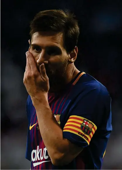  ?? FOTO: LEHTIKUVA/AFP PHOTO/GABRIEL BOUYS ?? SUPERSTJäR­NA. Ryktena snurrar igen kring Barcelonas Lionel Messi.
