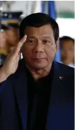  ??  ?? Philippine president Rodrigo Duterte