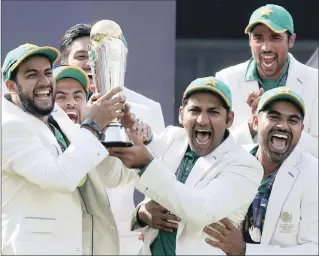  ??  ?? Pakistan cricket players celebrate their win over India in the Champions Trophy. Columnist Dhirshan Gobind believes Cricket South Africa should take some drastic action to change their fate.