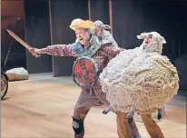  ?? STEPHEN DUNN/SPECIAL TO THE COURANT ?? Quixote slays a sheep during a dream sequence in Act I.