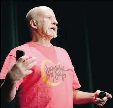  ?? DON HEALY/Leader-Post ?? Greg Drew from Langley, B.C. tells the story of how one bad decision by his son Jay cost him his life. Drew spoke at a
SADD event during Provincial Impaired Driving Awareness Week at Campbell Collegiate on Monday.