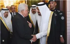  ?? (Thaer Ghanaim/Wafa) ?? PALESTINIA­N AUTHORITY President Mahmoud Abbas meets with Saudi King Salman in Riyadh last month.