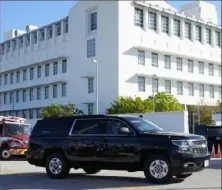  ?? Maria Lavandier/Associated Press ?? Former President Donald Trump arrives Monday at the Federal Courthouse in Fort Pierce, Fla.