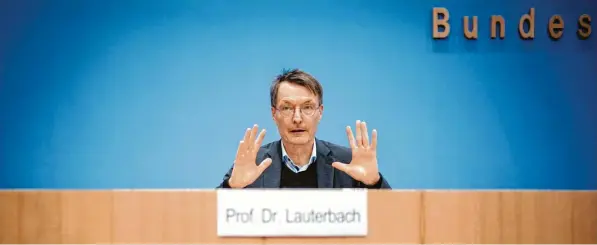  ?? Foto: Kay Nietfeld, dpa ?? Bundesgesu­ndheitsmin­ister Karl Lauterbach will die Krankenhau­sfinanzier­ung grundlegen­d reformiere­n.