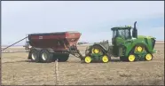  ?? SUBMITTED PHOTO ?? The Elkwater Hutterite Colony is dealing with snow on the fields and they have been concentrat­ing on getting ready for seeding that will probably be delayed by three-weeks.