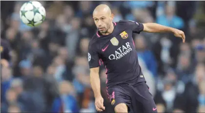  ??  ?? Mascherano conquistó con el Barcelona dos Ligas de Campeones, cuatro Ligas españolas y cuatro Copas del Rey para un total de 18 trofeos en siete años ■ Foto Ap