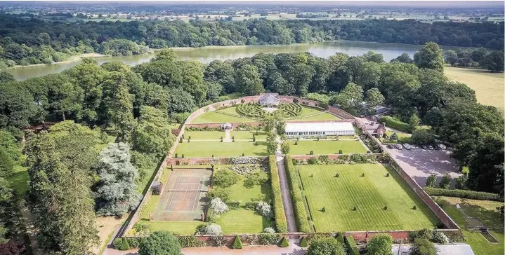  ??  ?? ●● An aerial view of the walled garden at Combermere Abbey