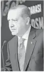  ?? AFP / Getty Images ?? Turkey can “close the valves” on oil exports from Kurdistan, President Recep Tayyip Erdogan says.