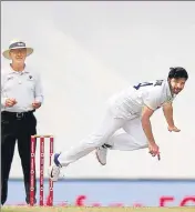  ?? AFP ?? After bagging three in the first innings, Shardul Thakur took four wickets in the second innings on Monday.