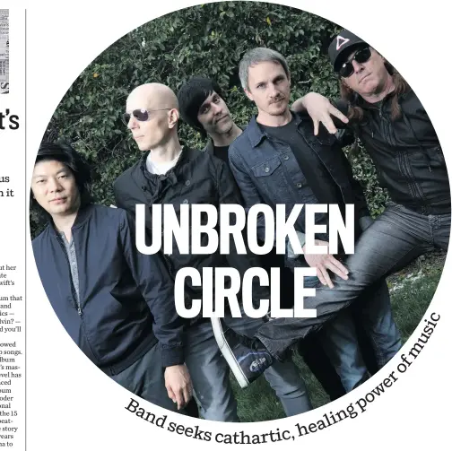  ?? TIM CADIENTE ?? A Perfect Circle hasn’t released a studio album since 2004, but continues to draw new listeners on tour. “There are certainly plenty of fans in the crowd who were probably in utero when we put out our first record,” says Billy Howerdel, second from left.