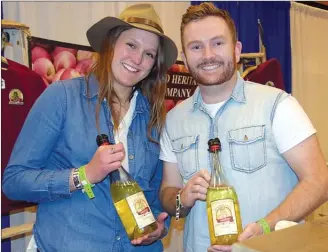  ?? JAMES MILLER/Okanagan Saturday ?? Summerland Cider Company, represente­d by Lauren Wilson and Ted Vollo, was one of 65 craft brewers and cideries participat­ing in last weekend’s Okanagan Fest-of-Ale.