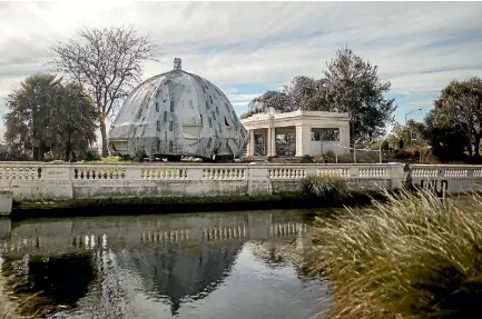  ?? PHOTO: IAIN MCGREGOR/FAIRFAX NZ ?? The Edmonds band rotunda dome has been sitting on the river bank since the rotunda was demolished four years ago.