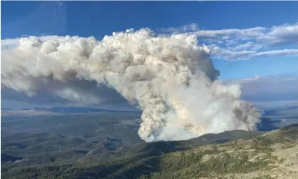  ?? Photograph: BC Wildfire Service/AFP/Getty Images ?? An aerial view of the Young Creek wildfire in Tweedsmuir park, British Columbia.