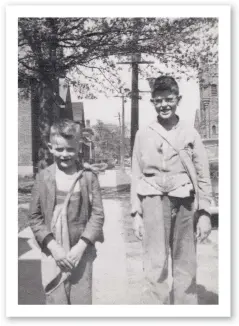  ??  ?? Lloyd and his younger brother Harold pictured “on the job” selling and delivering The Sault Star.