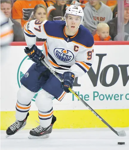  ?? DREW HALLOWELL/GETTY IMAGES ?? Connor McDavid is making picture-perfect passes to his wingers, but they seem incapable of putting pucks in nets.